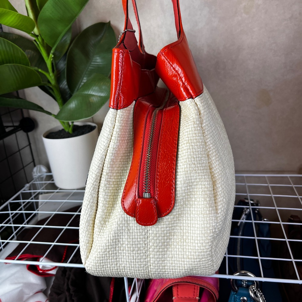 ♡ Coach Y2K Lexi Straw Tote Colorful Butterfly Appliqué Shoulder Bag ♡ - Picture 9 of 15